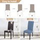 thumbnail image 4 of Set de Fundas para Sillas de Comedor de 4 Piezas SearchI Estirables en Gris Azul, 4 of 7