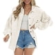thumbnail image 2 of Chaqueta casual para mujer con manga abullonada, suave y agradable para la piel, transpirable, color puro, chaqueta con manga abullonada para mujer al aire libre interior Beige XL, 2 of 6