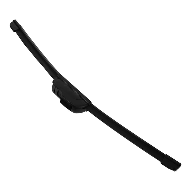 greenadscape silent windshield wiper blades car replacement with durable black rubber strip negro, vista frontal centrada de una escobilla limpiaparabrisas sin hueso de 35.70x3.50x2.20cm con tira de caucho negro y conector plástico central; ángulo de raspado 90° visible y extremos cubiertos; compatible con la mayoría de los autos y fácil de instalar sin herramientas, diseñada para reducir ruido en lluvia; también suele emplearse como repuesto de emergencia para limpieza rápida del parabrisas.