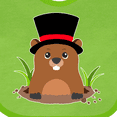 thumbnail image 4 of Inktastic Groundhog Day with Groundhog in Top Hat Boys or Girls Baby Bib, 4 of 4