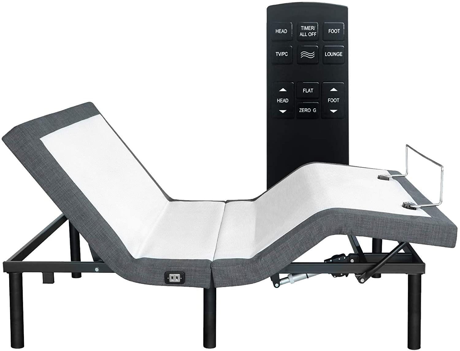 BaytoCare Upholstered Adjustable Bed Base Frame with Wireless Remote