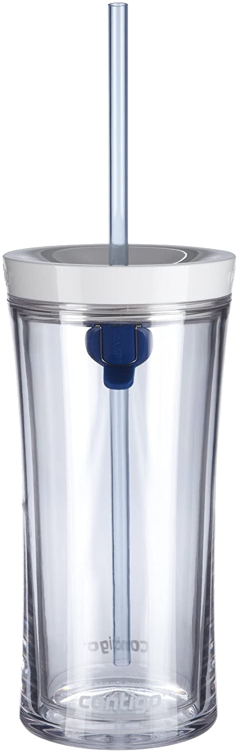 Contigo AUTOCLOSE Shake & Go Double-Wall Tumbler, 16 oz, Clear