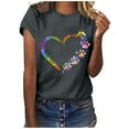 thumbnail image 2 of Xuyuer Women's Summer Short Sleeve Round Neck Print T-Shirt Top&nbsp;- Casual Summer Tee for Everyday Outings and Seasonal Style, 2 of 6