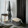 thumbnail image 5 of Gray collapsible laundry basket ideal as collapsible storage basket natural bamboo fabric collapsible basket storage collapsible laundry bin flat laundry basket, 5 of 5