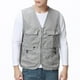 thumbnail image 1 of pstuiky Camisetas sin mangas para hombre, Camiseta de tirantes con cuello en V, multibolsillos y cremallera para exteriores, de color liso y práctica para hombre Chaleco de hombre xxl, 1 of 7