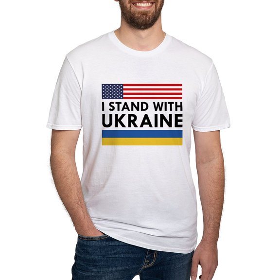 CafePress - I Stand With Ukraine Fitted T Shirt - Fitted T-Shirt, Vintage Fit Soft Cotton Tee