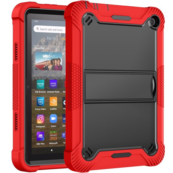 Funda Tablet Kids Case for Amazon Kindle Fire 8 HD 8 HD8 Plus 12th 2022 Cover Stand PC Shockproof Silicone Coque Shell Red Fire HD 8 2022