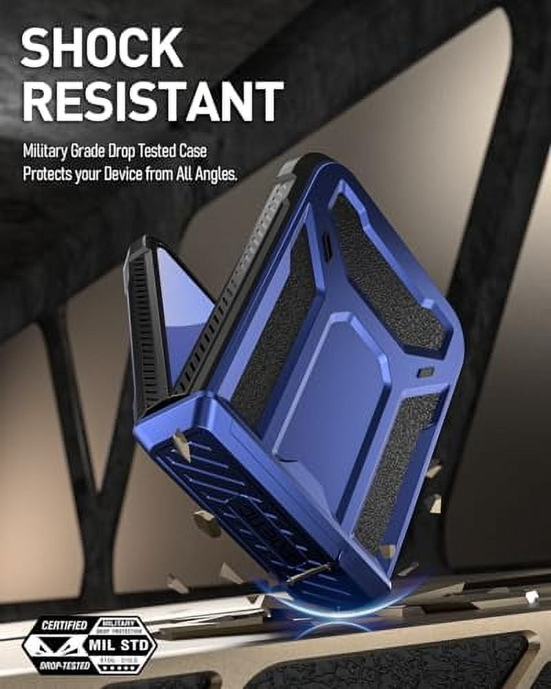 Poetic Spartan Case for Samsung Galaxy Z Flip 6 5G (2024) [Kickstand][Built-in Screen Protector] Midnight Blue