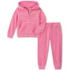 Juicy Couture Little Girl's 2 Pc Velour Hoodie & Jogger Pants Set Pink Size 5