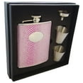 thumbnail image 1 of Viper Pink Snakeskin 6 oz Design Deluxe Flask Gift Set, 1 of 1