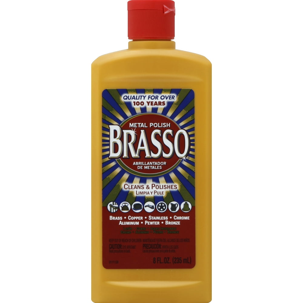 Brasso Metal Polish, 8oz Bottle for Brass, Copper, Stainless, Chrome