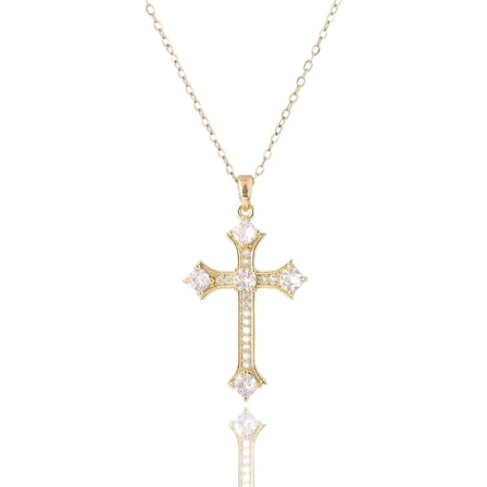 Cross Necklace for Women 14K Gold Plated Cross Pendant Necklace Jewelry[c584]