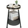 thumbnail image 4 of Small Round End Table, 2 Tier Round Side Table with Storage Basket,11.8”D*17.8”H Small Round Table,Sofa Side Table,Small Round Nightstand for Living Room Bedroom, 4 of 18