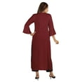 thumbnail image 4 of Moomaya Solid Rayon Kurta For Women bell Sleeve Drawstring Neck Long Ethnic Kurti, 4 of 6