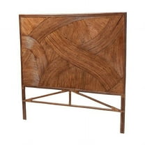 bali & pari Elettra Bohemian Dark Brown Rattan Queen Size Standalone Headboard