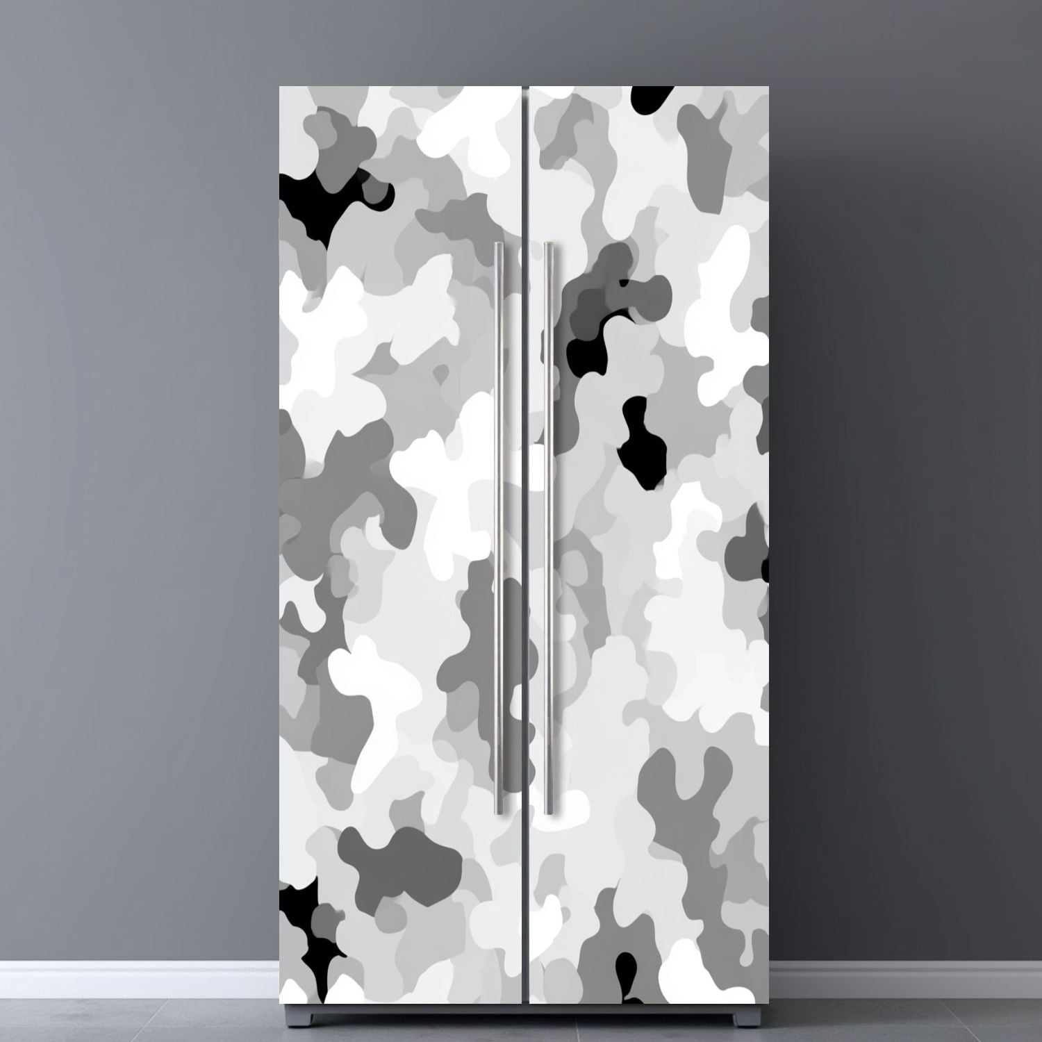 Self Adhesive Vinyl Refrigerator Wrap Set military camouflage Abstract hunting Door Mural Removable Fridge Sticker Peel and Stick&nbsp;Full Door Cover Decal Kitchen Bar Decor