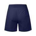 thumbnail image 6 of Lroveb High Waisted Shorts for Women Womens Solid Color Fashionable Casual Loose Pocket Shorts Dark Blue, 6 of 6