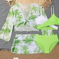thumbnail image 2 of Fesfesfes Girls Swimsuit 4-Piece Pullover Rash Guard UPF 50+ Long Sleeve Shorts Set Cover Up Bathing Suit Size 8-12 Years Two Piece Set, 2 of 7