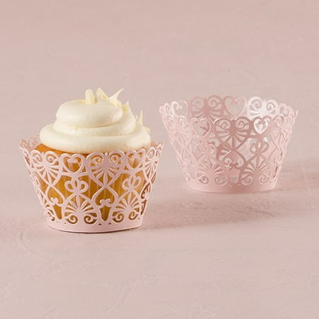 Lavender Lace Hearts Filigree Paper Laser Cupcake Wrappers