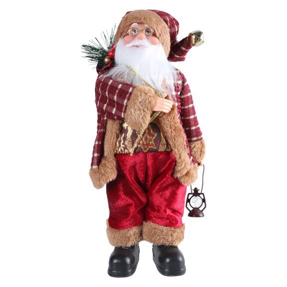 Acahhotxx Santa Claus Doll, 11.8in Multicolor Santa Christmas Figurine Decoration Fit for School Christmas Celebration Home Holiday Decoration - Gold