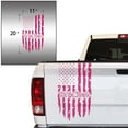 thumbnail image 2 of We The People Distressed American USA US Flag Truck Tailgate Vinyl Decal Preamble of the US Constitution Compatible with most Pickup Trucks - Rear Car Sticker (11" x 20", Pink), 2 of 8