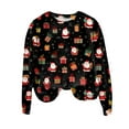 thumbnail image 5 of larppty Christmas Sweatshirt Women Funny Ugly Christmas Pullover Shirt Xmas Holiday Santa Prints Long Sleeve Tops （Red, XL）, 5 of 5