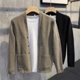 thumbnail image 3 of Cárdigan de chenilla bordado en forma de B para otoño e invierno, suéter de punto sencillo de moda de estilo coreano para hombre, chaqueta fina informal, 3 of 6