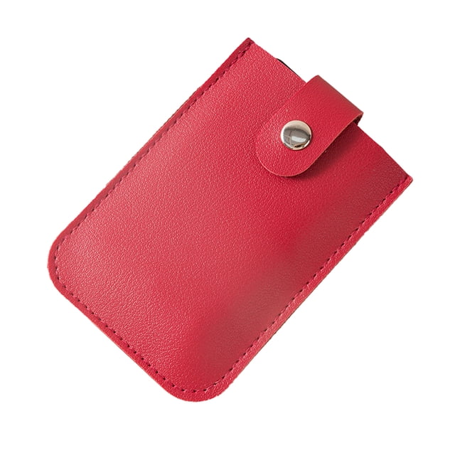 Card Stackable Pull-Out Card Holder Multi-Card Slots Credit Card Holder PU Leather Pocket Business Card Holder with Snap Buttons