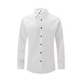 thumbnail image 5 of Qwertyu Men's Long Sleeve Button Down Shirt Casual Cotton Linen Textured Solid Color Lightweight Shirt Summer Beach Tops White M, 5 of 5