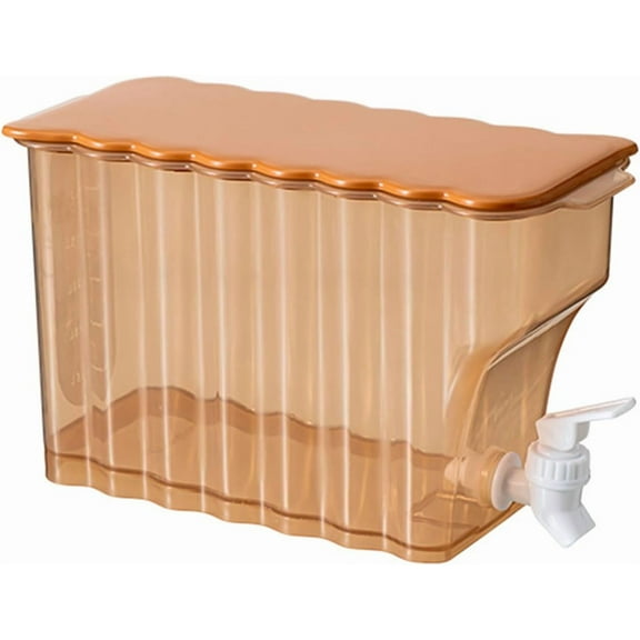 Drink Dispensers for Parties with Spigot & Lid Clear, Plastic Drink Dispenser for Fridge Beverage Lemonade Pitcher Containers, for Party Refrigerator Juice Milk, Orange