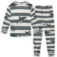 thumbnail image 2 of FORMRS Long Sleeve Top and Pants Pajama Set for Niños 2-Piece Sleepwear, Sizes 18M-8Y, Dark Sharks, 2 of 6