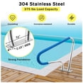 thumbnail image 3 of TROPOW Pool Handrail, 39"x 32" Swimming Inground Pool Rail, 304 Stainless Steel Rated 375LBS Load Capacity, with Nylon Blue Grip Cover for Home Inground Pool Water Park, Quick Mount Accessories, 3 of 7
