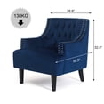 thumbnail image 5 of Homebeez Modern Velvet Single Sofa Chair with Arms for Living Room Bedroom, Blue, 5 of 6