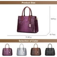 thumbnail image 5 of Women Fashion Purses and Handbags Crocodile Pattern One Shoulder Crossbody Tote Bags Top Handle Satchel for Women, 5 of 7