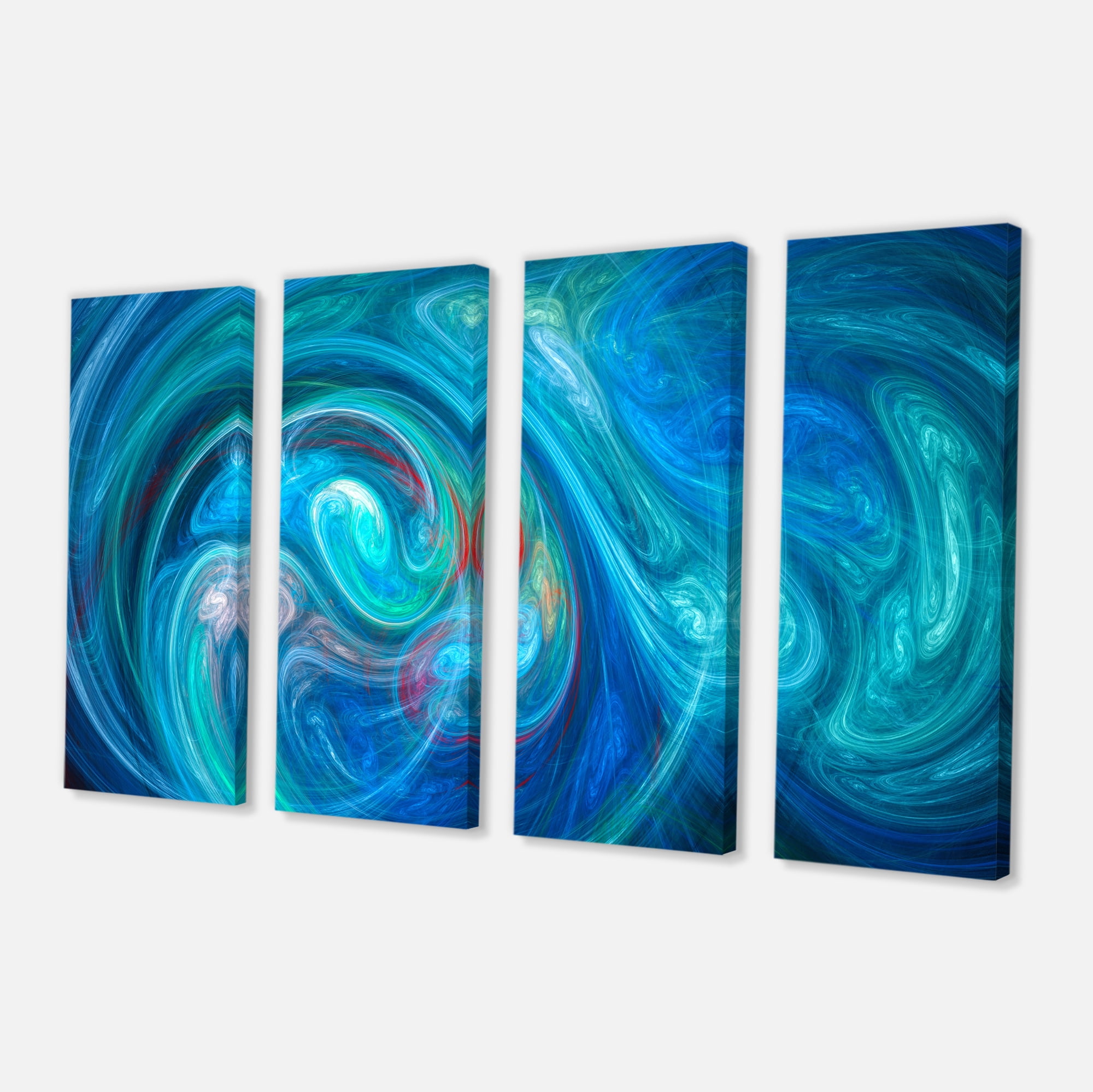 Designart 'Dark Blue Fractal Abstract Texture ' Abstract Canvas Wall Art