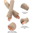 thumbnail image 2 of Dalrosia Knit Arm Warmer Fingerless Gloves Knitted Long Mitten Women Thumb Hole Gloves, 2 of 6