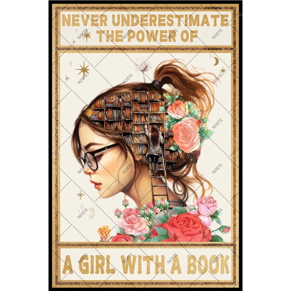 Noete Inspirational Metal Tin Sign for Girls Motivational Quote Poster 8x12 Inch Perfect for Girls Room Decor, Bedroom, Classroom & Nursery