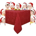 thumbnail image 7 of Winter Wonderland Holiday Medley Red Damask Tablecloth, 60x120 Oblong, 7 of 7