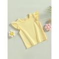 thumbnail image 3 of Bagilaanoe Toddler Baby Girls T-Shirt Fly Sleeve Casual Tees 6M 12M 18M 24M 3T 4T Kids Loose Summer Tops, 3 of 9