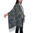 thumbnail image 3 of Women's Fashion Tassel Scarf, Autumn Watercolor Tree Branches Long Shawl, Lightweight and Warm, 3 of 9