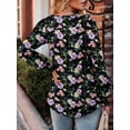 thumbnail image 3 of KISSMODA Women's Long Sleeve Comfy V-Neck Blouse & Tunic Tops, S-2XL, 3 of 4