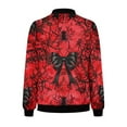 thumbnail image 5 of WXLWZYWL Womens Halloween Bomber Jacket Funny Spooky Ladies Coat Ghost Floral Graphic Cardigan Zip Up Long Sleeve Dressy Tops Moto Biker Windbreaker, 5 of 5