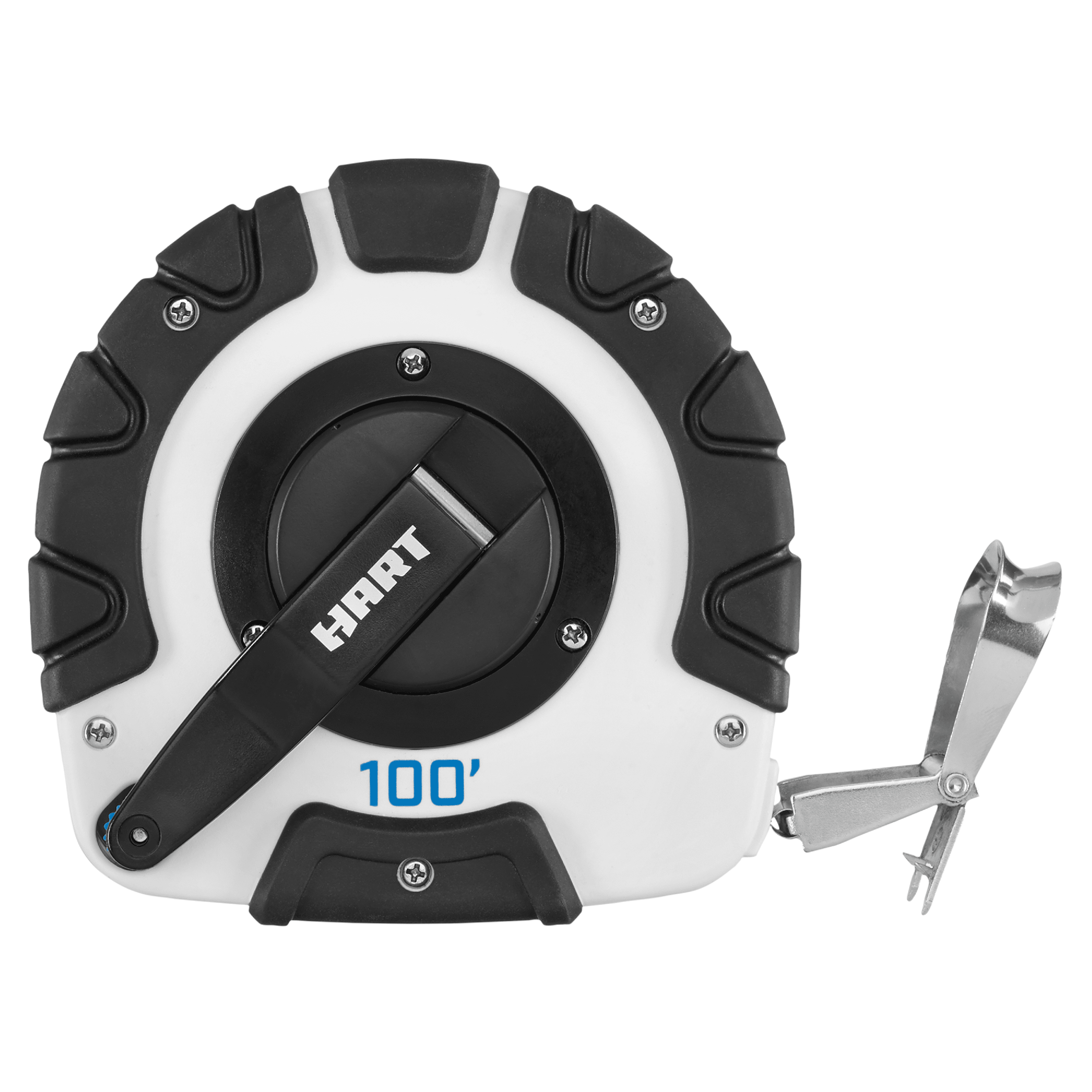 HART 100-Foot Steel Blade Closed Reel Long Tape Measure