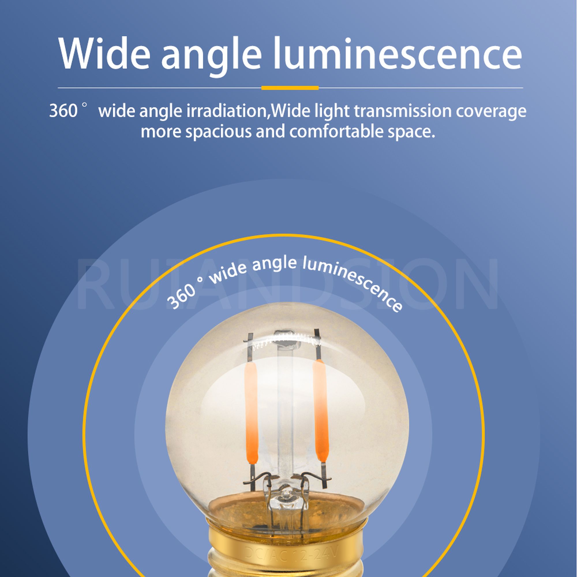 Ruiandsion 10-Pack E26 Base G40 LED Light Bulbs,110-130V 1W (10W)  Warm Amber Glow 2200K Waterproof, for  Outdoor String Lights