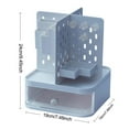 thumbnail image 7 of TISHITA Desktop Organizer Pen Holder Card Holder Container Stationery Supplies Pegboard Makeup Organizer Desk Organiser for Classroom Blue, 7 of 7
