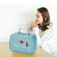 thumbnail image 4 of Makeup Case Lip Printed Portable Top Handle Makeup Box Cosmetic Organizer, 4 of 8