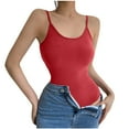 thumbnail image 2 of Combinaison Sans Manches pour Femmes Couleur Unie Élastique Ajustée Haut/chemise à Manches Longues Col Rond, 2 of 9