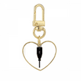 thumbnail image 1 of Negro patron enchufe USB cable de carga Llavero de metal en forma de corazón dorado, 1 of 3