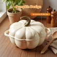 thumbnail image 5 of Hawsaiy 4.5 QT Pumpkin Shaped Cast Iron Dutch Oven, 360° Uniform Heating, Enameled Cast Iron Pot with Lid, Suitable for Most Stoves, Festive Cookware, Cream, 5 of 8