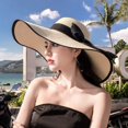 thumbnail image 1 of Sombrero de ala ancha para mujer, protección solar, sombrero de paja, sombrero enrollable plegable, protección UV de verano, sombreros de playa UPF 50+…, 1 of 4